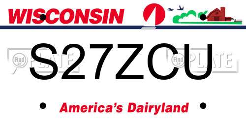 S27ZCU Wisconsin License Plate