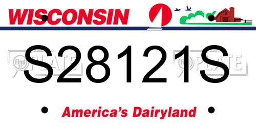 S28121S Wisconsin License Plate