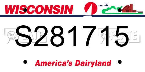 S281715 Wisconsin License Plate