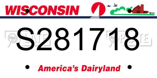 S281718 Wisconsin License Plate
