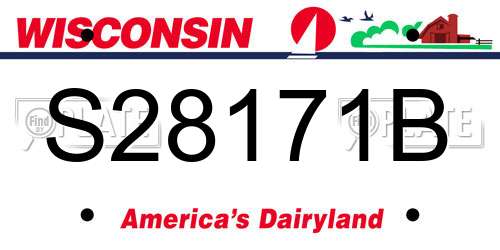 S28171B Wisconsin License Plate