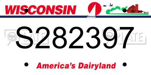 S282397 Wisconsin License Plate