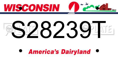 S28239T Wisconsin License Plate
