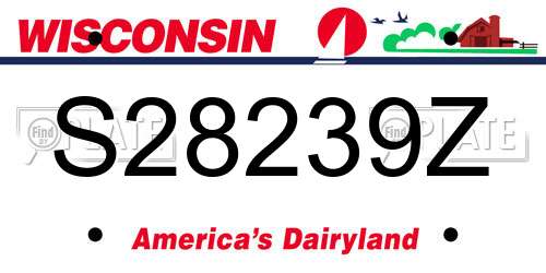 S28239Z Wisconsin License Plate