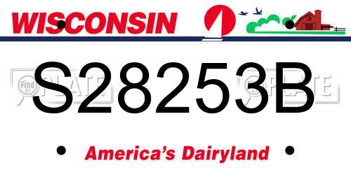 S28253B Wisconsin License Plate