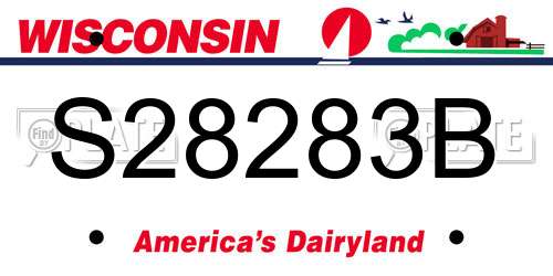S28283B Wisconsin License Plate
