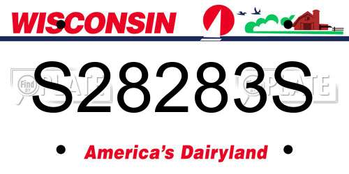 S28283S Wisconsin License Plate