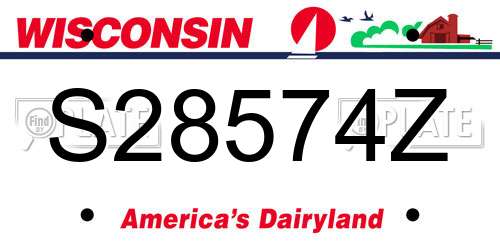 S28574Z Wisconsin License Plate