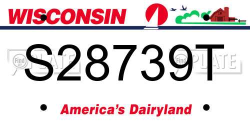 S28739T Wisconsin License Plate
