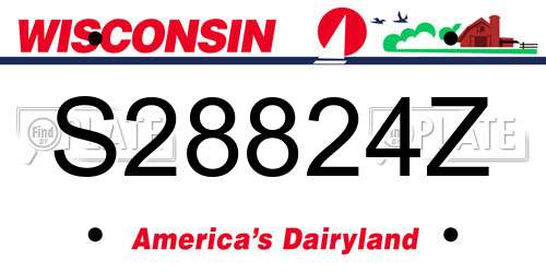 S28824Z Wisconsin License Plate
