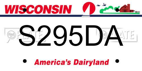 S295DA Wisconsin License Plate