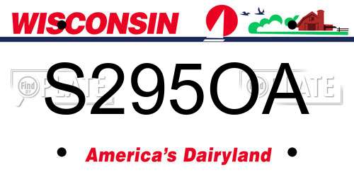S295OA Wisconsin License Plate