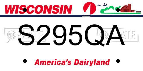 S295QA Wisconsin License Plate