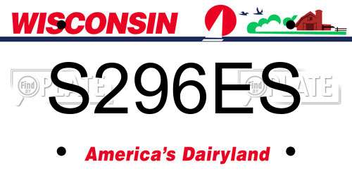 S296ES Wisconsin License Plate