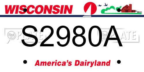S2980A Wisconsin License Plate