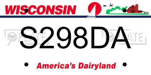 S298DA Wisconsin License Plate