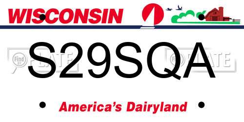 S29SQA Wisconsin License Plate