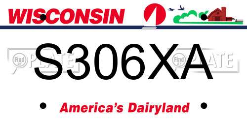 S306XA Wisconsin License Plate