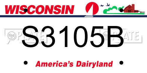S3105B Wisconsin License Plate