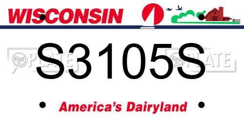 S3105S Wisconsin License Plate