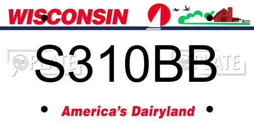 S310BB Wisconsin License Plate