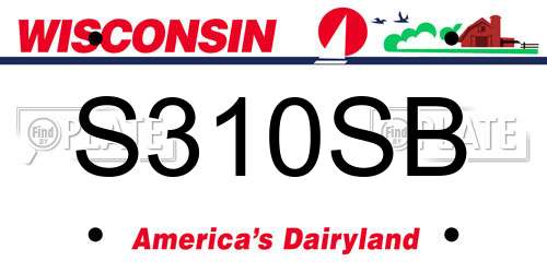 S310SB Wisconsin License Plate