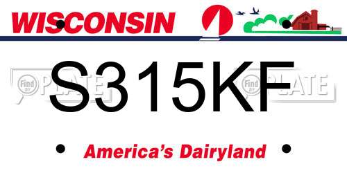 S315KF Wisconsin License Plate
