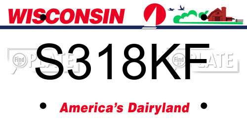 S318KF Wisconsin License Plate