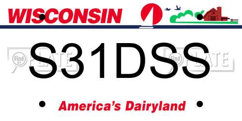 S31DSS Wisconsin License Plate