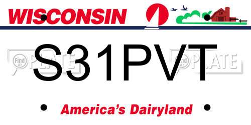 S31PVT Wisconsin License Plate
