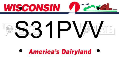 S31PVV Wisconsin License Plate