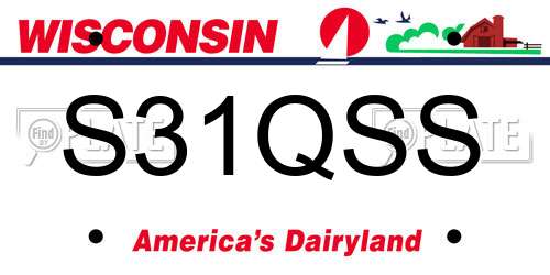 S31QSS Wisconsin License Plate
