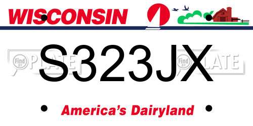 S323JX Wisconsin License Plate