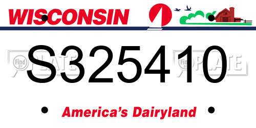 S325410 Wisconsin License Plate