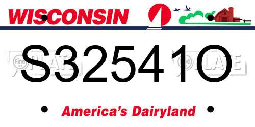 S32541O Wisconsin License Plate