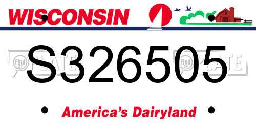 S326505 Wisconsin License Plate