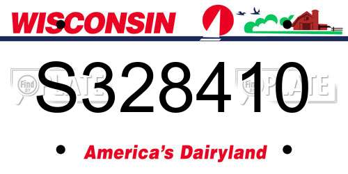 S328410 Wisconsin License Plate