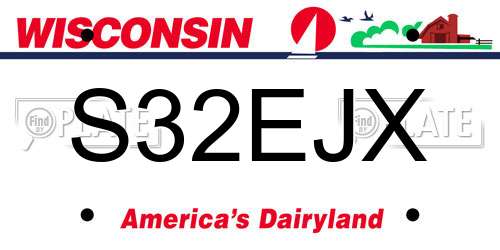 S32EJX Wisconsin License Plate
