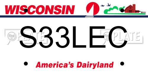 S33LEC Wisconsin License Plate
