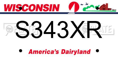 S343XR Wisconsin License Plate