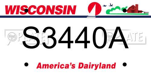 S3440A Wisconsin License Plate