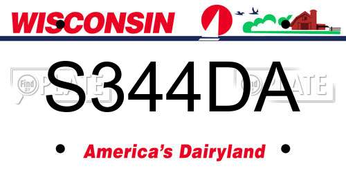 S344DA Wisconsin License Plate