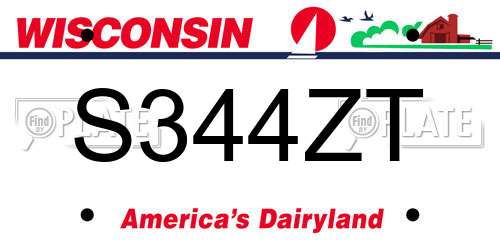 S344ZT Wisconsin License Plate