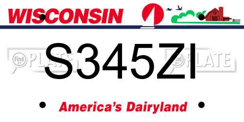 S345ZI Wisconsin License Plate