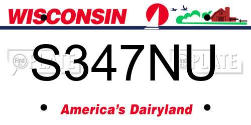 S347NU Wisconsin License Plate