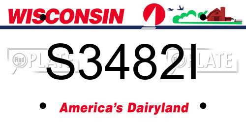S3482I Wisconsin License Plate