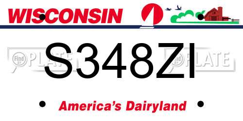 S348ZI Wisconsin License Plate