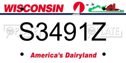 S3491Z Wisconsin License Plate
