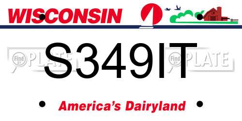 S349IT Wisconsin License Plate