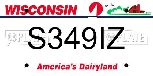 S349IZ Wisconsin License Plate